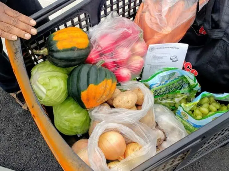 Thurston County Food Bank — cart filled with fresh produce for community members